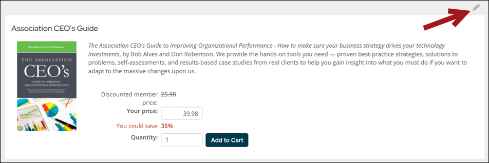 Click the edit icon to edit the product